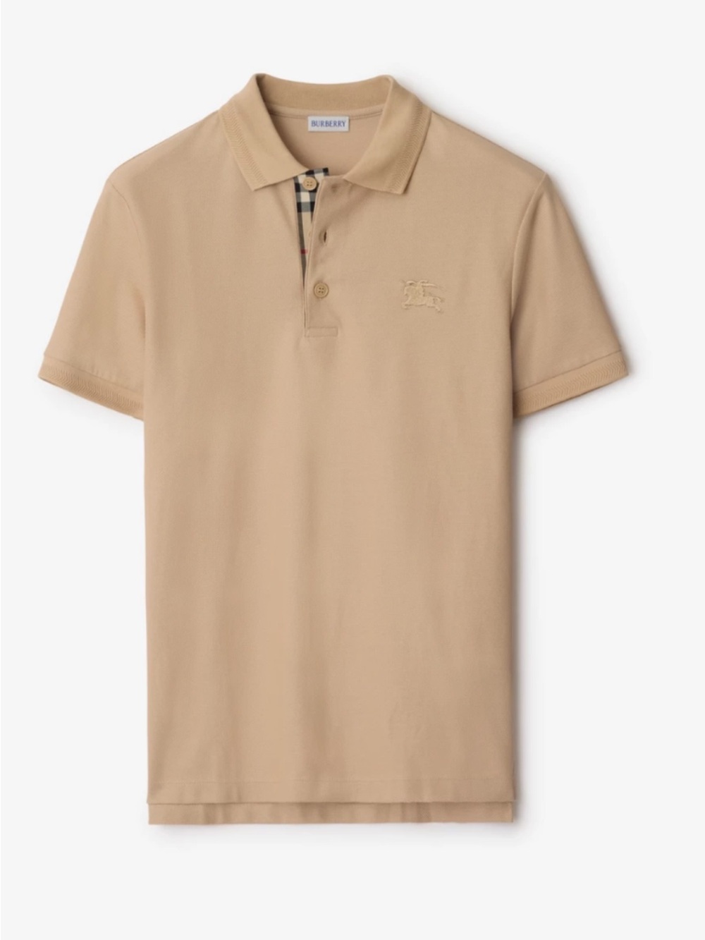 Burberry orange  Polo with Signature Check Placket Mens Large